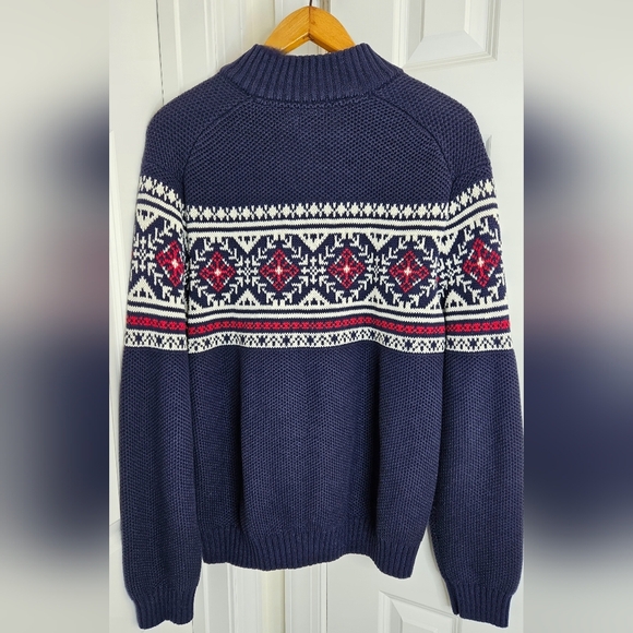 Izod XXL Men's Fair Isle Quarter Zip Sweater - Picture 2 of 5